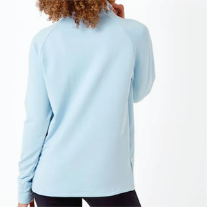 T-shirt décontracté d'été à col roulé pour femme, manches longues, 100 % coton biologique, respirant, écologique, séchage rapide, avec logo - Product Image 5