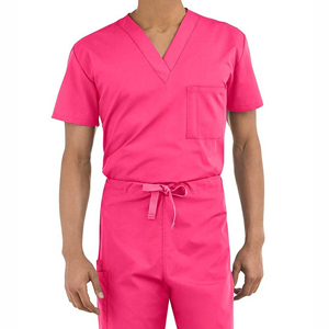 Ensemble de blouses et pantalons d'uniforme médical personnalisés avec logo, avec poches et col en V, pour infirmières et personnel hospitalier féminin - Product Image 5
