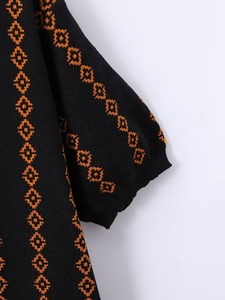 Camiseta de Punto Personalizable para Hombre, con Rayas Verticales Jacquard, Informal, Transpirable, Ecológica, Ligera, para Verano - Product Image 3