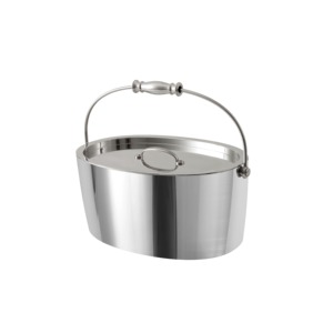 Stainless Steel Ice <b>Bucket</b> <b>with</b> <b>Lid</b> Polished Round Beverage Cooler Tub Rust Resistant Champagne Wine Chiller - Product Image 6