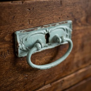 Rustic <b>Ceramic</b> Flat Industrial Design Eco-Friendly Drawer Handle Distressed Green Finish for Dresser Cabinet Furniture - Product Image 5