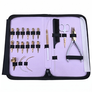 Kit de Herramientas para Extensiones de Cabello de Salón: Alicates de Micro Anclaje, Alicates de Remoción, Cortador de Queratina, Tijeras de Gancho, Accesorios de Seccionamiento - Product Image 1