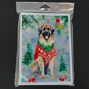 Leonberger Whimsical A7 Size 5x7 Blank <b>Note</b> <b>Cards</b> Pack of 8 Christmas <b>Greeting</b> <b>Cards</b> with Envelopes - Product Image 3