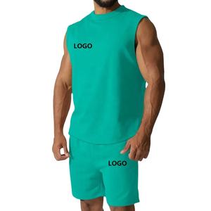 Summer Sportswear Custom logo Gym tank <b>Top</b> and Shorts Two Piece Sets Tracksuit Oversized Short Sets for Men 2026 - Product Image 1
