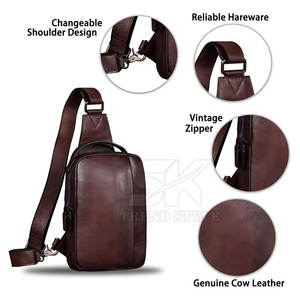 Mochila Bandolera de Piel Sintética Impermeable de Lujo para Hombre, Estilo Casual de Negocios, con Cierre, Personalizable ODM OEM de Alta Gama - Product Image 6