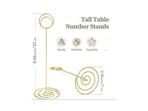 Decorative Metal <b>Table</b> Number Holders Place <b>Card</b> Stands for Wedding Reception - Product Image 4