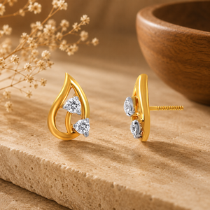 Pendientes de Diamantes en Oro Amarillo para Mujer, Corte Brillante, Diseño Minimalista, Uso Diario, Oro de 10K, 14K, 18K, Plata 925, 935 - Product Image 3