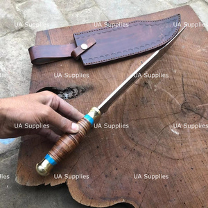 UA Supplies มีดโบวี่ทำมือสไตล์ Crocodile Dundee สำหรับล่าสัตว์ ทำจากเหล็กกล้าไร้สนิม ด้ามตรง ตกแต่งด้วยทองเหลือง ขนาด 18 นิ้ว คุณภาพสูง - Product Image 3