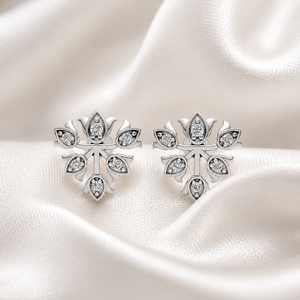 Trendy 925 Sterling Silver Floral <b>Moissanite</b> Gold Plated Stud <b>Earrings</b> Women Elegant Flower Design Luxury Fashion Jewelry Gift - Product Image 2
