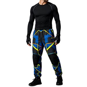 Pantalones de Paintball para Hombre, Sublimados, Acolchados, para Deportes al Aire Libre, Diseño Azul, Negro y Amarillo, de Secado Rápido, Transpirables y Personalizables - Product Image 1