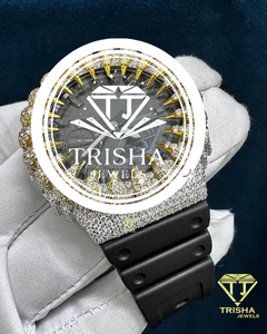 Premium VVS Moissanite Diamond Spike <b>Watch</b>, 925 <b>Sterling</b> <b>Silver</b> Iced Out Men Luxury Hip Hop <b>Watch</b> Gift - Product Image 3