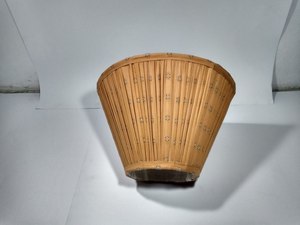 Pantalla de Lámpara de Tela Plegada Marrón, Forma de Campana, Estilo Tradicional, Accesorio de Lámpara Hecho a Mano - Product Image 5