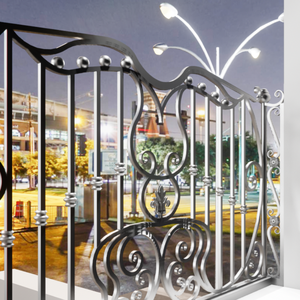 European Style Cast Iron Balcony Railing with Gold Accents Rust Resistant Exterior <b>Wall</b>-Mounted Decorative <b>Railings</b> - Product Image 4