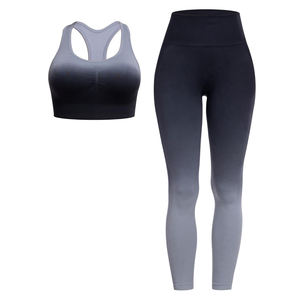 Women's Solid Front 2-Piece Yoga Set Eco-Friendly Breathable Quick Dry Spandex/Nylon Gym Fitness Wear OEM Service Customized - Product Image 6