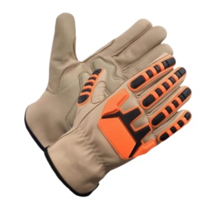 Gants de sécurité en cuir de vachette grainé de qualité supérieure, haute performance, renforcés en coton, flexibles, équipement de protection individuelle pour les mains - Product Image 1