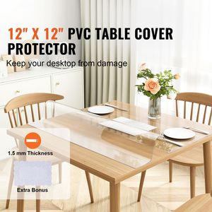 Copertura Protettiva Impermeabile in PVC Trasparente Spessore 1,5 mm per Tavoli e Mobili, 305 x 305 mm - Product Image 2
