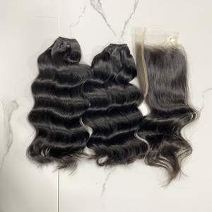 Cabello virgen camboyano Color negro natural Cutícula alineada Estilo de onda suelta para mujeres negras - Product Image 6