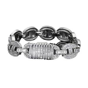 <b>Iced</b> <b>Out</b> Fashion Cuban <b>Chain</b> Copper Silver Moissanite Diamond Round Brilliant Cut VS1 Heavy Hip Hop Jewelry - Product Image 2