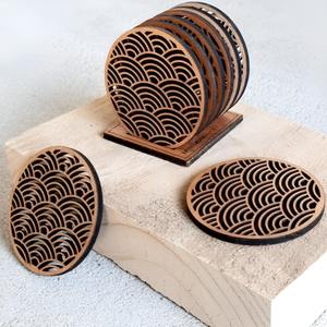 Selección de Posavasos Clásicos de Madera para Mesa de Comedor, para Colocar Bebidas, Decoración Rústica para Cocina, Protección - Product Image 1