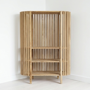 Estantería de Madera Curva para Libros, Mueble Moderno para Hotel, Unidad de Almacenamiento para Vestíbulo, Diseño de Cilindro Cuarto, Suministro Directo de Fábrica - Product Image 2