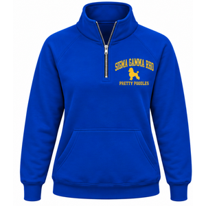 Sigma Gamma Rho Women's University <b>Half</b> <b>Zip</b> Sweatshirt Blue Custom Greek Letter Pullover Casual Campus Sorority Fashion Street - Product Image 1