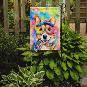 Corgi Hippie Dawg Multicolor jardín bandera buzón decorativo patio Banner para Patio ilustraciones para camas de flores tamaño - Product Image 2