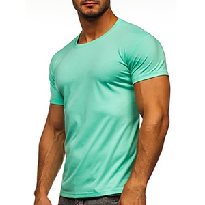 Vente en gros de t-shirt à manches courtes en polyester/coton pour hommes personnalisés grande taille 180g tricoté respirant imprimé - Product Image 3