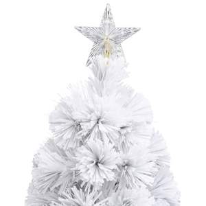 Árbol de Navidad Artificial de PVC Blanco Grande con Luces Brillantes - Product Image 6