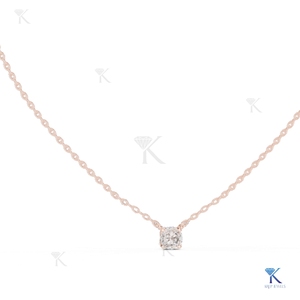 Lab Grown Diamond Solitaire Station Necklace 14K 18K <b>Solid</b> <b>Gold</b> Dainty Minimalist Geometric <b>Pendant</b> Wedding Anniversary Gift Her - Product Image 4