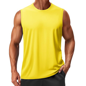Débardeur de musculation pour hommes en coton blanc et noir de haute qualité avec logo personnalisé OEM, idéal pour la musculation et la salle de sport - Product Image 1