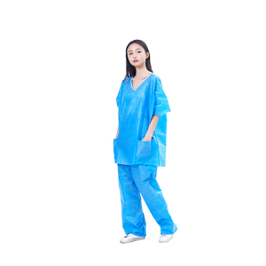 Conjunto de Uniforme Médico Azul para Mujer, Pantalones de Tela PP, Diseño con Cuello en V - Product Image 2