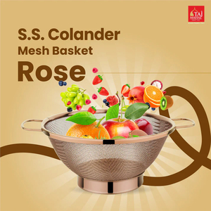 Hot Selling SS <b>Colander</b> Mesh Basket Pvd Coated Rose Gold Stainless Steel Kitchen <b>Colander</b> Vegetable <b>Strainer</b> Bowls - Product Image 2