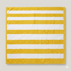 Toalla de Baño de Algodón a Rayas Blancas y Amarillas de Lujo, Ultra Suave, Altamente Absorbente, de Secado Rápido, Calidad de Hotel y Spa, Grande, Moderna, Náutica - Product Image 3