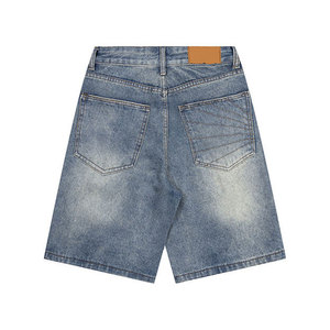 Shorts en jean pour homme, tendance, qualité supérieure, coupe droite, décontractés, effet délavé - Product Image 2