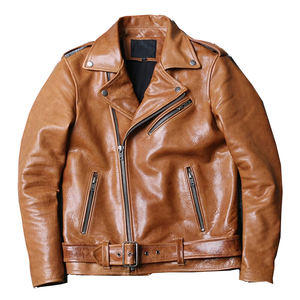 Chaqueta de cuero para hombre a precio mayorista, chaqueta de cuero para uso en exteriores, chaqueta de cuero con cuello alto para hombre, para uso en exteriores en invierno - Product Image 1