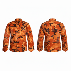100% Cotton Material Custom Camouflage Field Jacket Stand Collar Long Sleeve Utility Workwear Jacket Custom Printed Style <b>Coat</b> - Product Image 6
