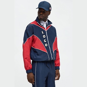 ชุดเซ็ต CONX Black 90s Shell Suit-Retro 80s สไตล์ลำลองสำหรับผู้ชาย วินเทจ ฤดูใบไม้ผลิ ระบายอากาศได้ดี น้ำหนักเบา ผ้าไนลอน 100% ชุดกันลม - Product Image 1