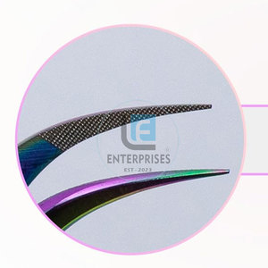 Pinces à cils réutilisables de haute qualité, durables, fabriquées au Pakistan, en acier inoxydable multicolores, en stock - Product Image 5