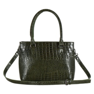 Sac à main en cuir gaufré crocodile CUSTOM SF 1102 avec bandoulière réglable et crochet de suspension - Product Image 1