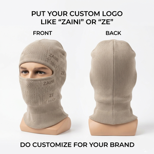 Balaclava unisexe haut de gamme 280 GSM en Spandex/Polyester, noir, multi-panneaux, masque facial d'hiver, logo en silicone imperméable, personnalisable pour le sport - Product Image 4