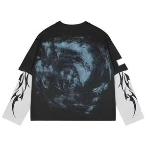 Camisetas Vintage Unisex de Manga Larga, 100% Algodón, 275 g/m², Lavado Ácido, Estilo Holgado, Casual, Sólido, Transpirable, Otoño - Product Image 4