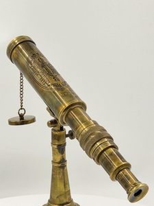 Vintage Brass Telescope on Tripod Stand Antique Desktop Telescope for Home Decor & Table <b>Accessory</b> | Nautical Spyglass for <b>Navy</b> - Product Image 4