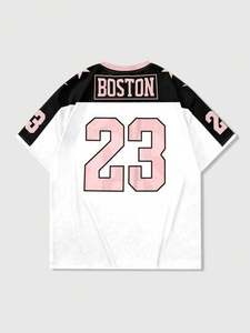 Athletic Mesh V Neck American Football Jersey Men Oversized Polyester Sports Shirt Star Shoulder Streetwear Style Number <b>Top</b> OEM - Product Image 2
