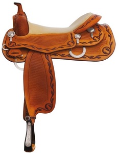 Selle de cheval western en cuir véritable de qualité supérieure, équipement professionnel pour le ranch, la randonnée équestre, vente en gros d'usine, fabricant - Product Image 1