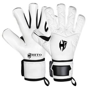 Gants de gardien de but professionnels personnalisés, contact de la paume avant en latex, dos en silicone injecté, enveloppe de pouce en caoutchouc, languette en T - Product Image 1