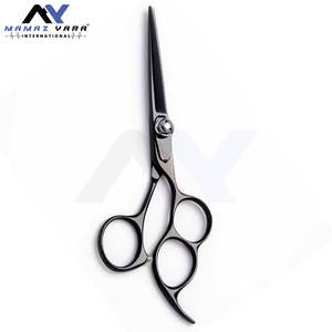 Tijeras de Peluquería de Acero Inoxidable con Recubrimiento de Titanio Negro, de 3 Dedos, Cómodas, con Tres Anillos - Product Image 2