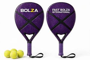Raqueta de Pádel Bolza Fast Bolza International de Fibra de Carbono, Forma de Lágrima, Viga de 23 mm, Empuñadura Antideslizante para Jugar en el Patio - Product Image 5