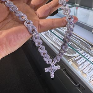 Collier en argent sterling 925 avec chaîne en moissanite taille VVS, bijoux hip hop pour homme, moissanite certifiée IGI. - Product Image 6