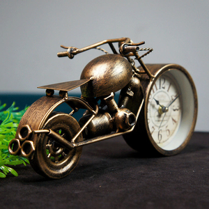 Color Motorcycle Toy Model Metal Craft with <b>Clock</b> - Product Image 1