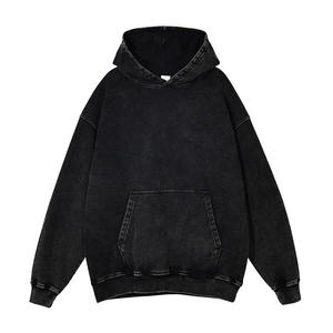 Sweat-shirt à capuche délavé pour homme, coton vintage, coupe décontractée, confortable, streetwear, pour tous les jours - Product Image 3